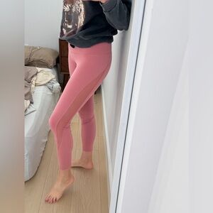 Lorna Jane Pink Leggings with sheer cut-outs